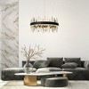 LNC Combrocollia 1-Lights 23.6" Modern Luxury Integrated LED Crystal Chandelier,Black and Gold - 4 of 4