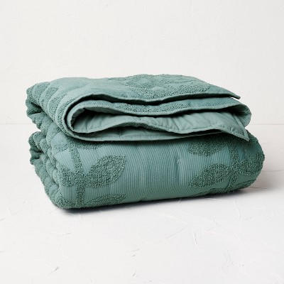 Vintage Chenille Sunset & Vine Quilt Light Teal - Opalhouse™ designed with Jungalow™