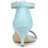 Allegra K Women's Faux Leather Adjustable Ankle Strap Kitten Heel Sandals - 3 of 4