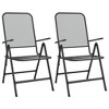 vidaXL Garden Dining Set 3 Piece, Table and Chairs for Patio Terrace, Outdoor Dining Set for 2, Armchair, Industrial Style, Anthracite Metal Mesh - 3 of 4