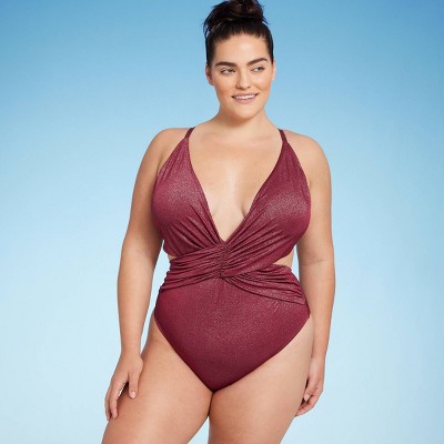 Women's U-wire Full Coverage One Piece Swimsuit - Kona Sol™ Red 17