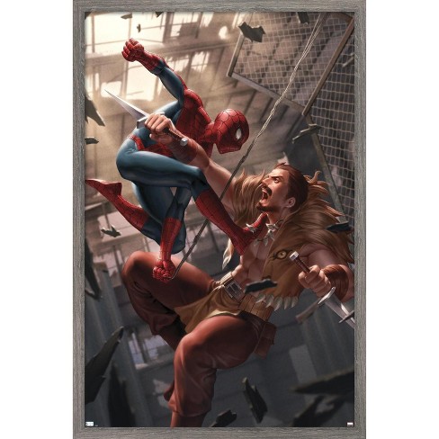 Trends International Marvel Comics - Spider-Man - Battle with Kraven Framed Wall Poster Prints - image 1 of 4