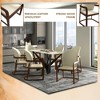 LeisureMod Svelta Leather Dining Chair – Upholstered Mid-Century Modern Accent Arm Chair with Rubberwood Legs for Kitchen or Dining Room Set of 4 - 4 of 4