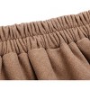 Women's Plaid Wool Skirt - Elastic Waist A-Line Pleated Tartan Long Skirt Long Pure Camel - 4 of 4