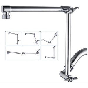 BRIGHT SHOWERS 14 Inch Shower Head Extension Arm for Rain and Handheld Shower Head, Height and Angle Adjustable - 1 of 4