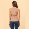 Allegra K Women's Sleeveless V Neck Tie Waist Asymmetric Hem Wrap Peplump Tops - 4 of 4