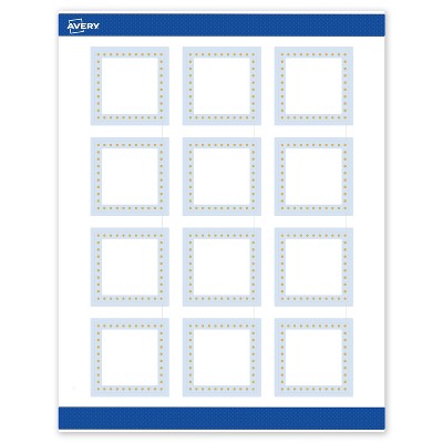 Avery 2" x 2" Labels, Gold Dots with Blue Border, 120 ct
