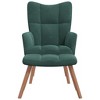 vidaXL Relaxing Chair - Dark Green With Footrest - 3 of 4