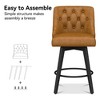 Vipbear Bar Stools Set of 2,27 inch Modren Bar Chairs with Back,360°Swivel Stool Seat Chairs for Kitchen lsland Counter Height Bar Stools - 4 of 4