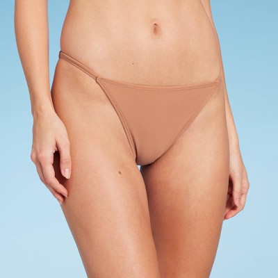 Women's Tab Side Cheeky Bikini Bottom - Wild Fable™ Brown L