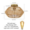 YIYIBYUS Woven Rattan Ceiling Mount Light with Cage Shade for Bedroom - 4 of 4