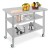 COZONY NSF Stainless Steel Table with Backsplash, Heavy Duty Commercial Kitchen Prep Table with Adjustable Under Shel - 2 of 4