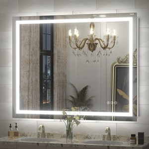 Apmir Super Bright Front & Back LED Lighted Anti-Fog Tempered Glass Bathroom/Vanity Mirror with ETL & 3-Year Warranty - 1 of 4