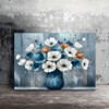 1pc Wooden Framed Canvas Painting, Three colors of flowers in a vase, Wall Art Prints for Living Room , Christmas Gift for Her Him - 4 of 4