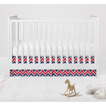 Bacati - MixNMatch Blue/Red Zigzag Crib/Toddler ruffles/skirt