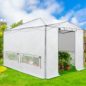 EAGLE PEAK 12'x8' Portable Large Walk-in Greenhouse, Roll-Up Zipper Entry Doors and Side Windows - 1 of 4