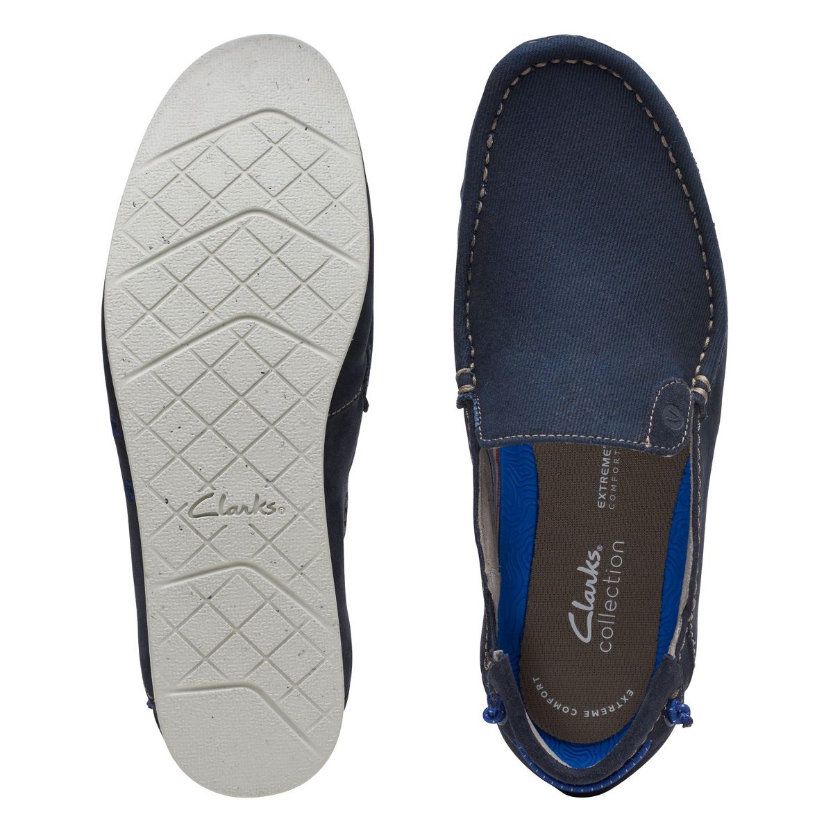 Clarks Mens Shacre Lite Step Navy Combi Shoes - thumbnail 7