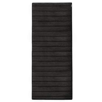 24"x58" MICRODRY Ultra Absorbent CoreTex Quilted Memory Foam Bath Mat/Runner with Skid Resistant Base Black