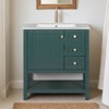 30" Bathroom Vanity with Sink Combo Set, Modern Solid Wood Frame Bathroom Storage Cabinet with 2 Drawers, Soft Closing Cabinet Door - Leovsnove - 2 of 4