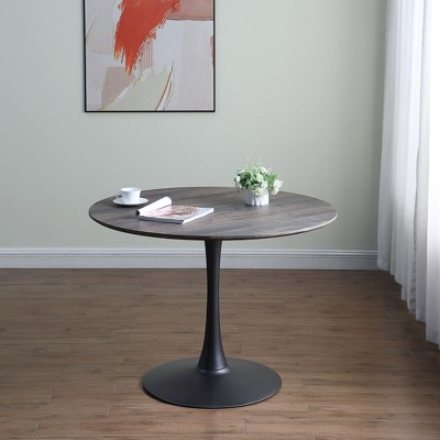 Contemporary Black Round Dining Table Unites Simple with Stylish Seats 2  - Morden Fort