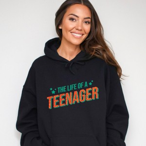 The Life Of A Teenager Puff/Glitter - Womens Hoodie - 1 of 2