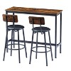 CAVINAS Bar Table and Barstools Set of 5, 4 PU Leather Bar Stool Chairs and 1 Dining Table for Bar, Kitchen, Dining Room - 3 of 4