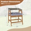 Costway Patio Chairs Set of 4 Outdoor Acacia Wood Dining Chairs with Cushions for Garden - 3 of 4