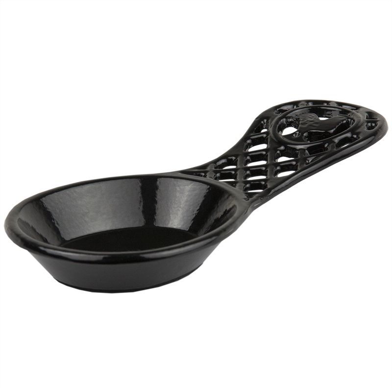 Home Basics Cast Iron Rooster Spoon Rest, Black, 2 of 5