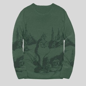 Men's Dr. Seuss The Grinch Scenic Sweater - Forest Green - 1 of 4