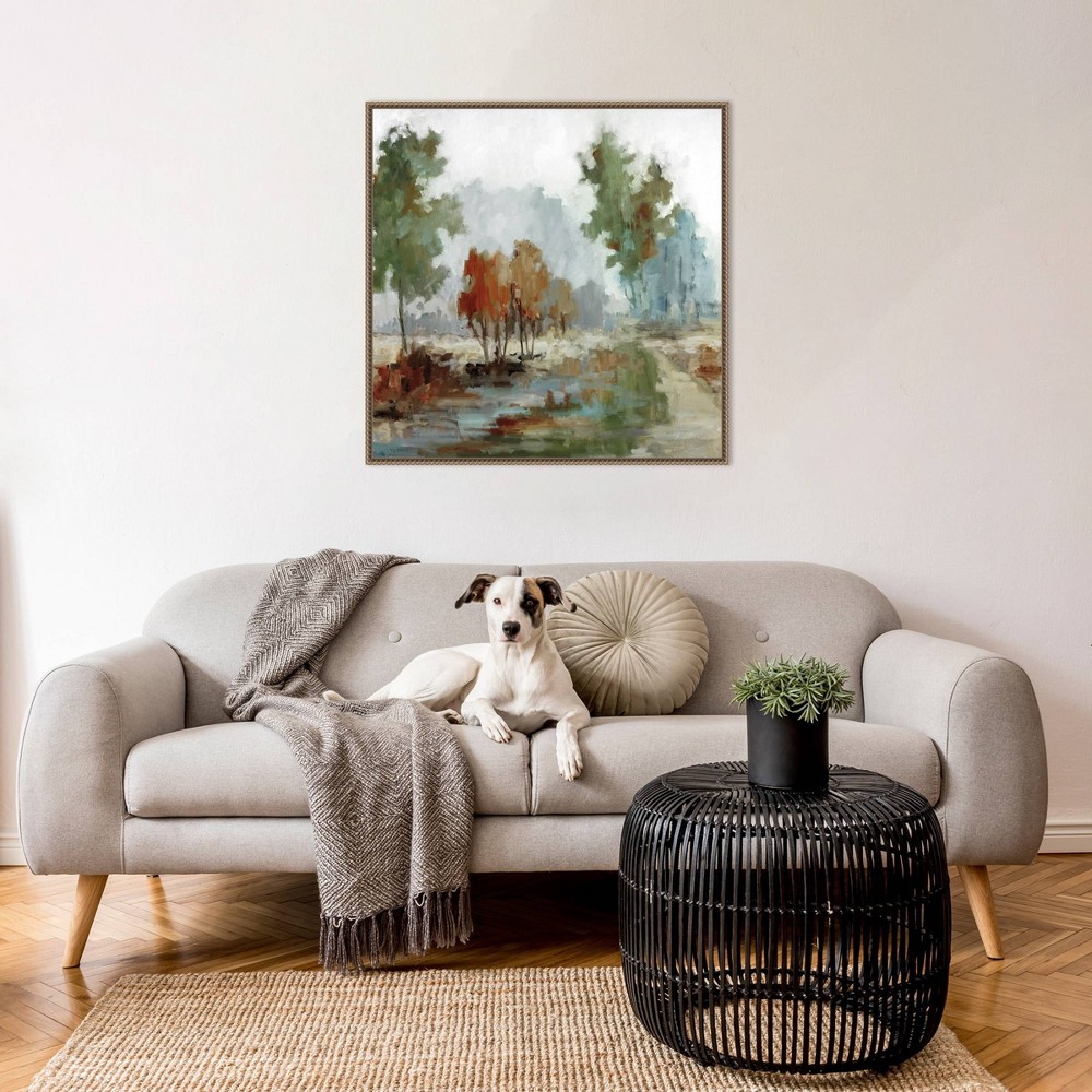 Photos - Other Decoration Amanti Art 30"x30" Trees Back Home by Jacqueline Ellens Framed Canvas Wall Art Print