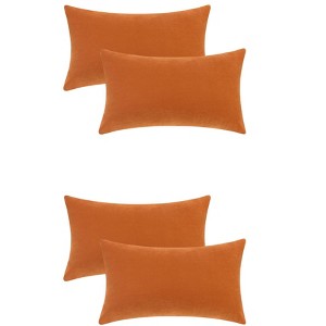 Unique Bargains Soft Solid Color Hidden Zippers Pillowcases for Bed Sofa 4 Pcs - 1 of 4