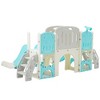 Kids Slide Playset Structure 8 in 1, Freestanding Ocean Themed Set with Slide, Arch Tunnel,Basketball Hoop ， Kids Climbers Playground - 2 of 4
