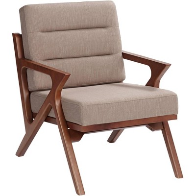 Studio 55D Moderno Walnut and Light Brown Modern Accent Chair