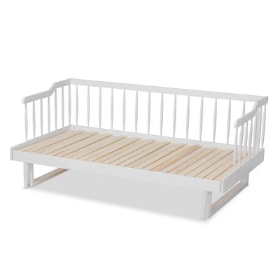 White Twin to King Expandable Wood Spindle Daybed