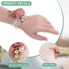 Unique Bargains Wrist Corsage Artificial Flower Elastic Band Fabric Wrist Corsage Bracelet - 2 of 4