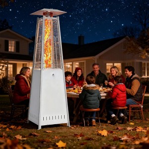 Kumasinova 90"H Pyramid Patio Heaters,48000 BTU Outdoor Heater with Wheels and Ignition,Patio Heater with 45° Auto Shut-Off - 1 of 4