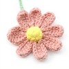 Anna-Kaci Crochet Daisy Car Mirror Hanging Decoration with Dual Flower Design - Mauve Pink - 3 of 4