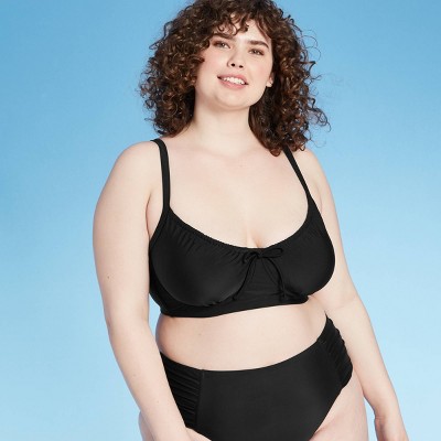 black plus size bikini top