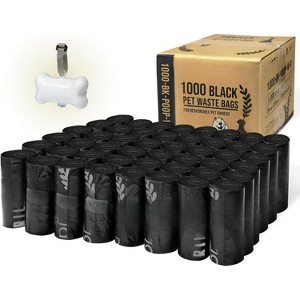 Multicolor Dog Poop Bags with Dispenser & Leash Clip,Scented Waste Bag Refill Roll, Mixed Colors - 1 of 4