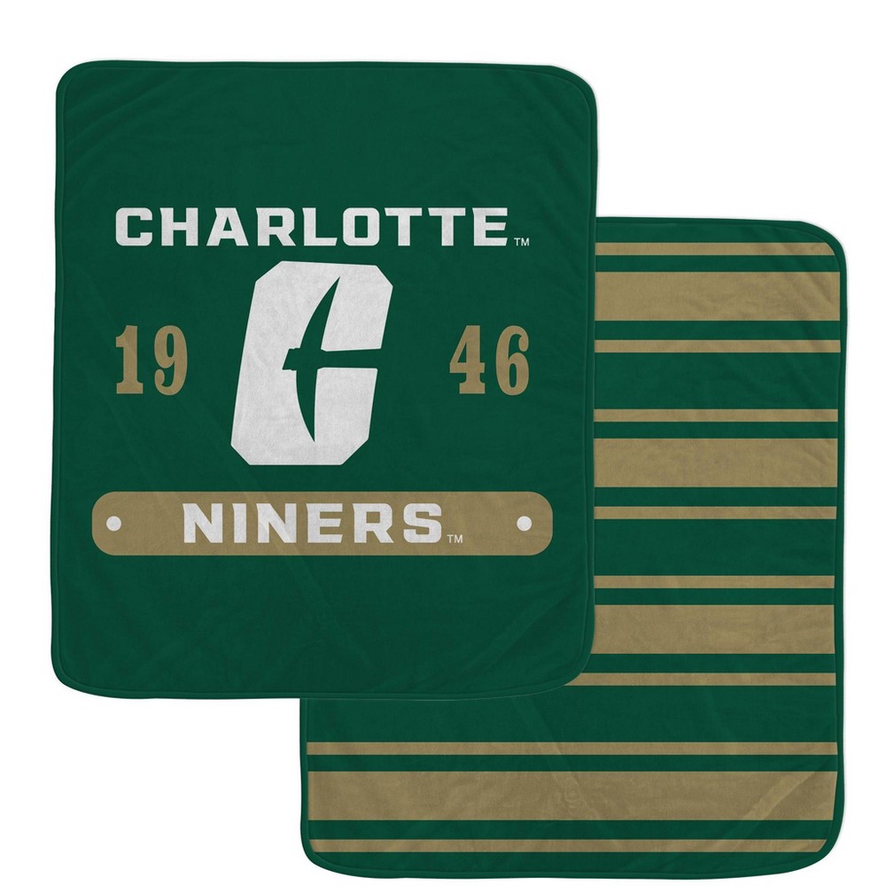 Photos - Duvet NCAA Charlotte 49ers Varsity Plaque Double Sided Royal Plush Blanket