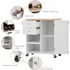 Kitchen Island Cart with Storage Cabinet,41.3'' Rolling Kitchen Cart with Towel Rack & Drawer, Freestanding Buffet Server Sideboard White - 4 of 4