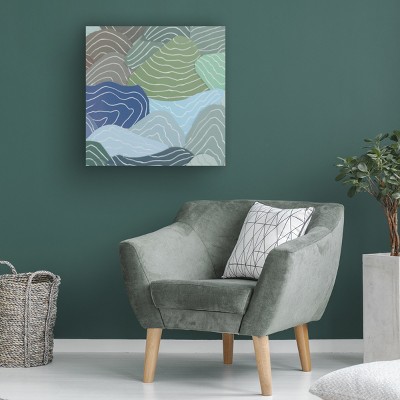 Abstract Multicolor Canvas Art with Wood Frame