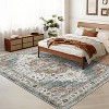 Acekool Vintage Oriental Machine Washable Area Rug, Soft Low Pile Non-Slip Accent Carpet, Stain Resistant for Living Room, Hallway, Laundry - 2 of 4