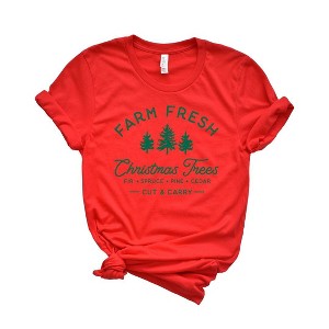 Simply Sage Market Women's Farm Fresh Christmas Trees Short Sleeve Graphic Tee - 1 of 3