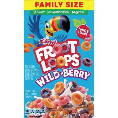 Kellogg's Froot Loops Wild Berry Family Size Breakfast Cereal - 16.1oz