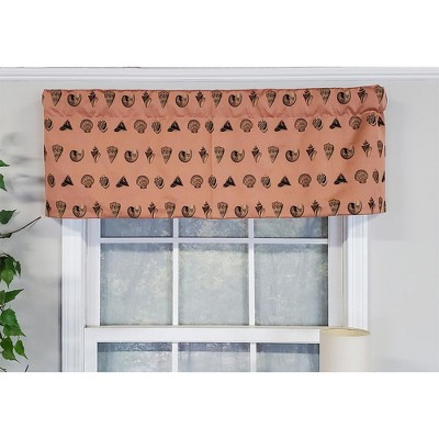 Peach Cotton Seascape Tailored Window Valance 50'' x 16''