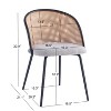 Nordlys Set of 2 Metal Dining Chairs with Cane Backs and Gray Fabric Seats Modern Design Style Upholstery - 4 of 4