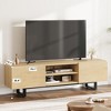 Industrial TV Stand for 80 Inch, Modern Entertainment Center with 2 Drawers, Wooden Media Cabinet with Heavy Duty Leg - 2 of 4