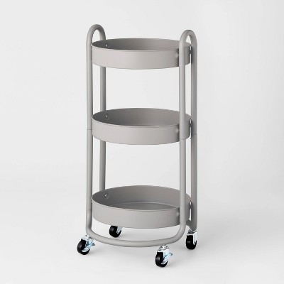 3 Tier Metal Utility Cart Black - Brightroom™