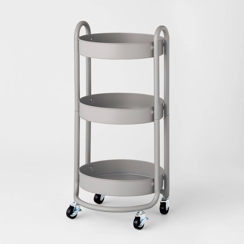 3 Tier Round Metal Utility Cart - Brightroom™, 1 of 10